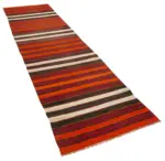 Anadolu Eskitme Multi Pamuk Üzerine Yün El Dokuma Kilim-082x327 - Görsel 2