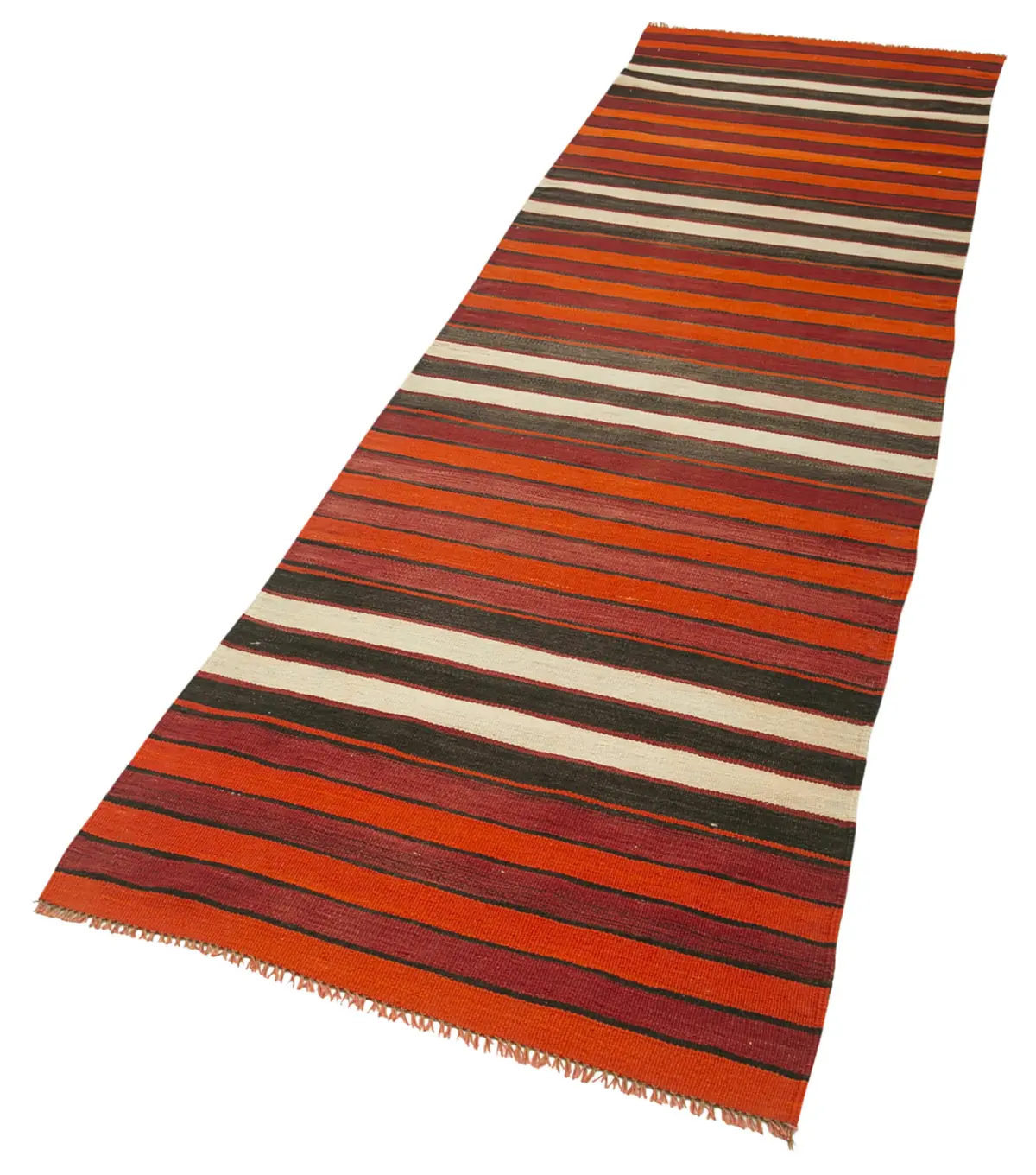 Anadolu Eskitme Multi Pamuk Üzerine Yün El Dokuma Kilim-082x327 - Görsel 3