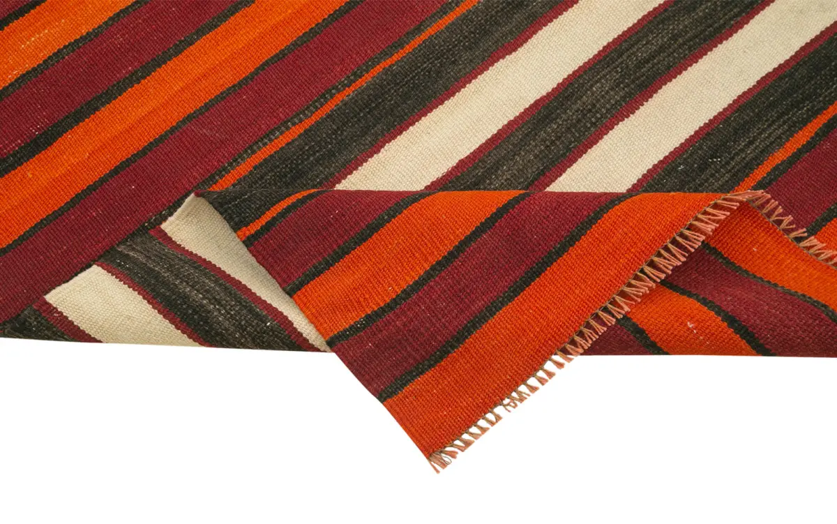 Anadolu Eskitme Multi Pamuk Üzerine Yün El Dokuma Kilim-082x327 - Görsel 6