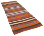 Anadolu Eskitme Multi Pamuk Üzerine Yün El Dokuma Kilim-100x262 - Görsel 2