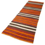 Anadolu Eskitme Multi Pamuk Üzerine Yün El Dokuma Kilim-089x316 - Görsel 3