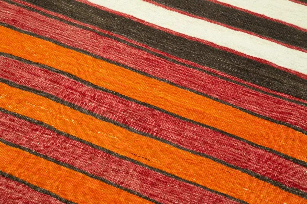 Anadolu Eskitme Multi Pamuk Üzerine Yün El Dokuma Kilim-089x316 - Görsel 5