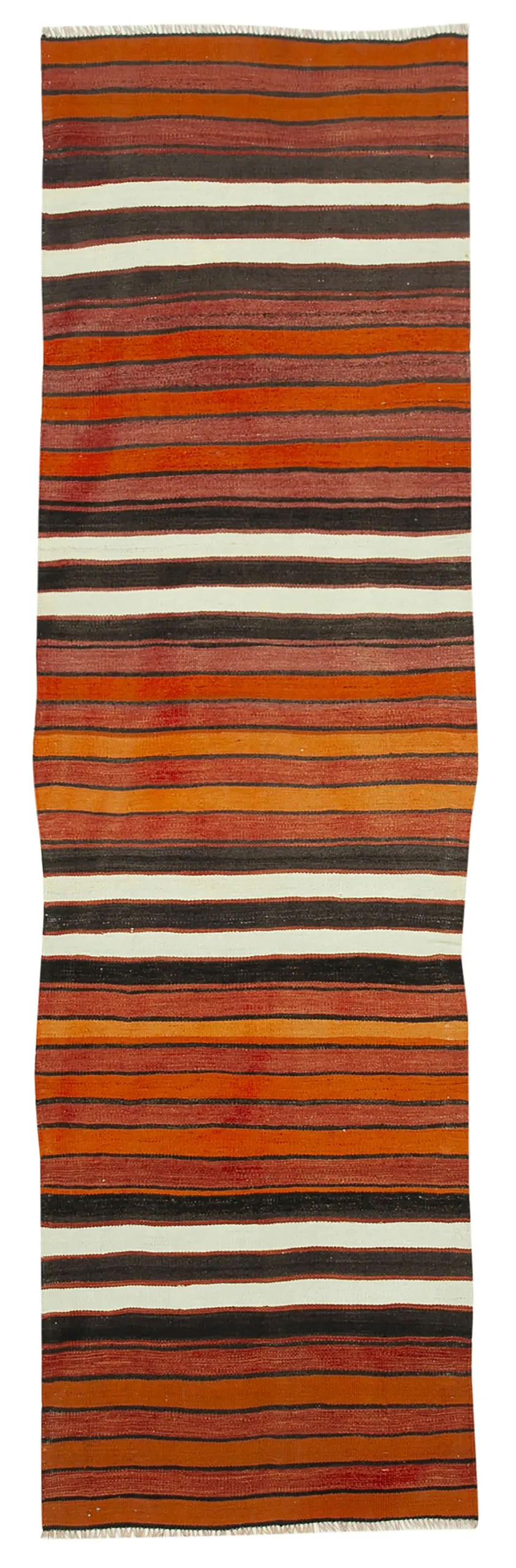 Anadolu Eskitme Multi Pamuk Üzerine Yün El Dokuma Kilim-092x319 - Görsel 1