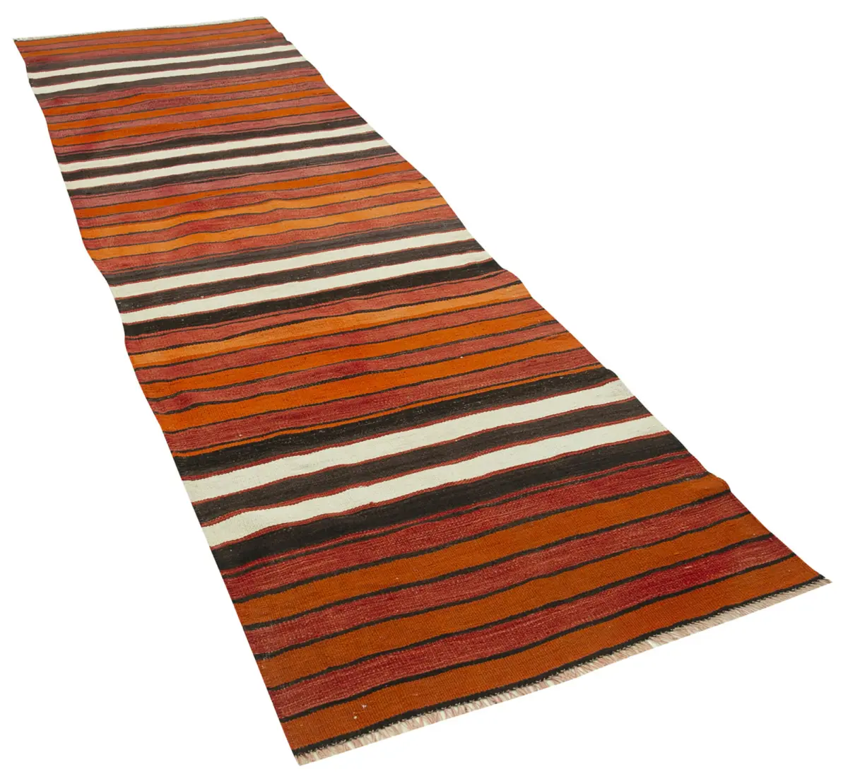 Anadolu Eskitme Multi Pamuk Üzerine Yün El Dokuma Kilim-092x319 - Görsel 2