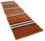 Anadolu Eskitme Multi Pamuk Üzerine Yün El Dokuma Kilim-092x319 - Görsel 2