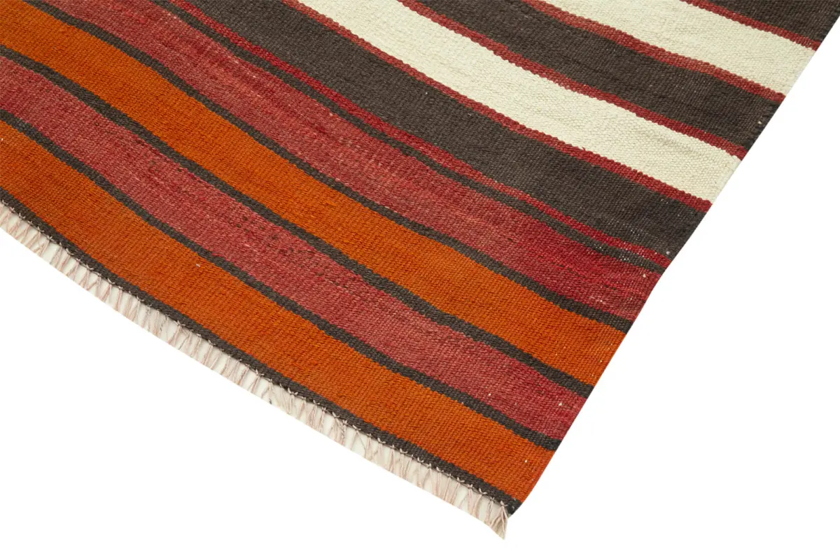 Anadolu Eskitme Multi Pamuk Üzerine Yün El Dokuma Kilim-092x319 - Görsel 4