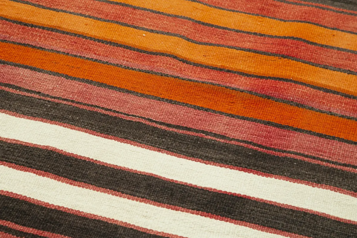 Anadolu Eskitme Multi Pamuk Üzerine Yün El Dokuma Kilim-092x319 - Görsel 5