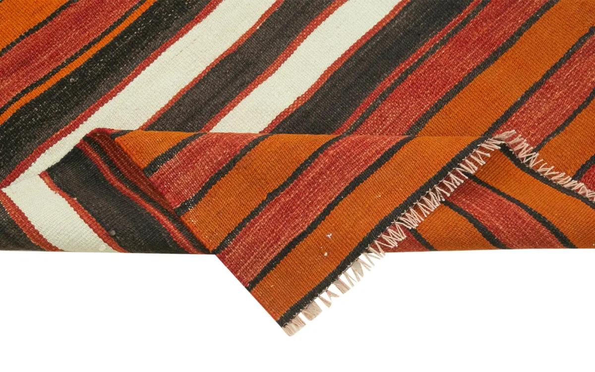 Anadolu Eskitme Multi Pamuk Üzerine Yün El Dokuma Kilim-092x319 - Görsel 6