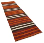 Anadolu Eskitme Multi Pamuk Üzerine Yün El Dokuma Kilim-085x291 - Görsel 2