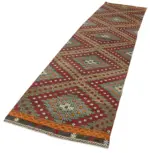 Anadolu Eskitme Multi Pamuk Üzerine Yün El Dokuma Kilim-086x373 - Görsel 3