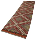 Anadolu Eskitme Multi Pamuk Üzerine Yün El Dokuma Kilim-081x337 - Görsel 3