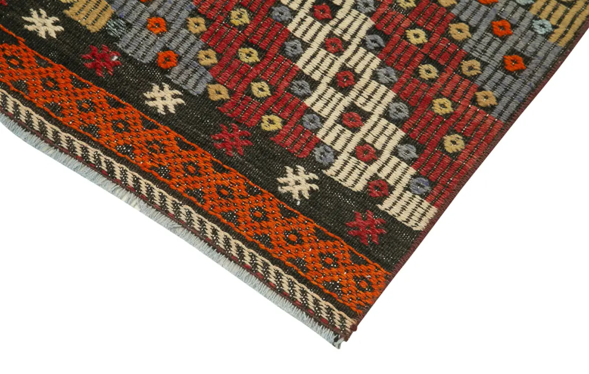 Anadolu Eskitme Multi Pamuk Üzerine Yün El Dokuma Kilim-081x337 - Görsel 4