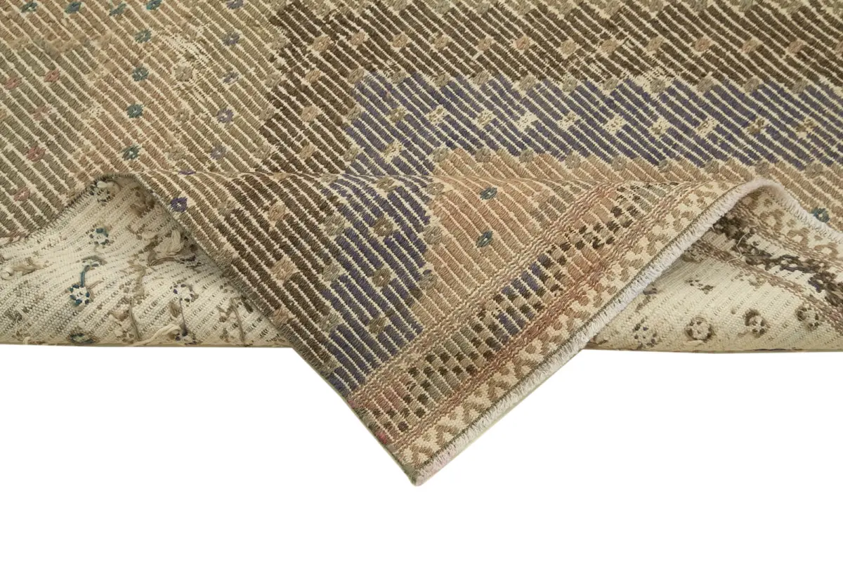 Anadolu Eskitme Bej Pamuk Üzerine Yün El Dokuma Kilim-102x273 - Görsel 6