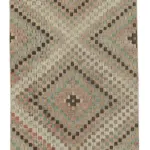 Anadolu Eskitme Bej Pamuk Üzerine Yün El Dokuma Kilim-086x304