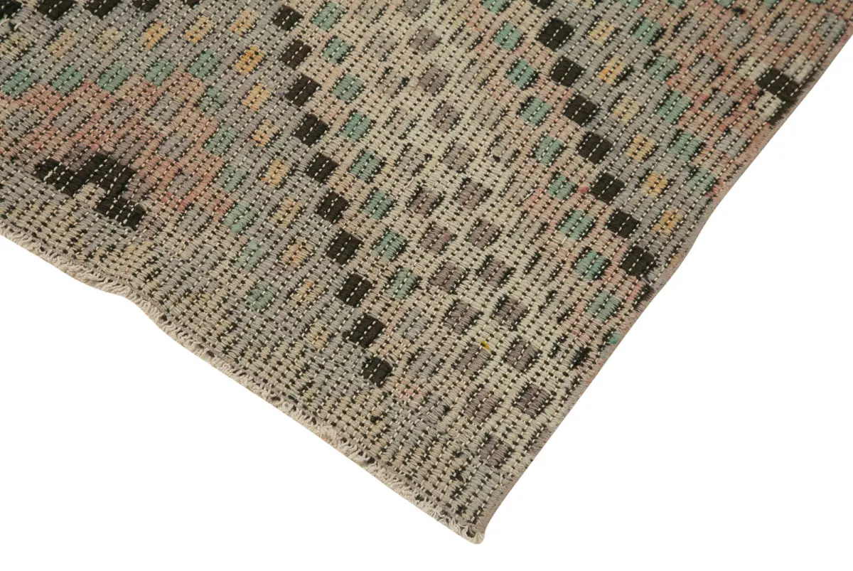 Anadolu Eskitme Bej Pamuk Üzerine Yün El Dokuma Kilim-086x304 - Görsel 4