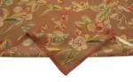 Aubusson Eskitme Kahverengi Pamuk Üzerine Yün El Dokuma Halı-280x354 - Görsel 6
