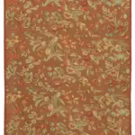 Aubusson Eskitme Kahverengi Pamuk Üzerine Yün El Dokuma Halı-276x359