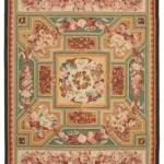 Aubusson Eskitme Bej Pamuk Üzerine Yün El Dokuma Halı-280x366