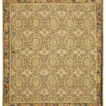 Aubusson Eskitme Sarı Pamuk Üzerine Yün El Dokuma Halı-338x381