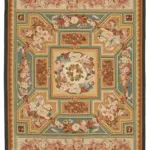 Aubusson Eskitme Sarı Pamuk Üzerine Yün El Dokuma Halı-275x364