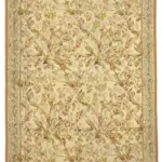 Aubusson Eskitme Sarı Pamuk Üzerine Yün El Dokuma Halı-304x430