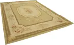 Aubusson Eskitme Bej Pamuk Üzerine Yün El Dokuma Halı-272x366 - Görsel 2