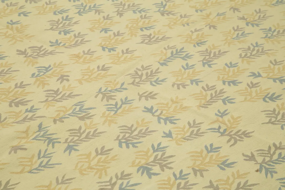 Aubusson Eskitme Yeşil Pamuk Üzerine Yün El Dokuma Halı-273x367 - Görsel 5