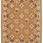 Aubusson Eskitme Bej Pamuk Üzerine Yün El Dokuma Halı-236x306