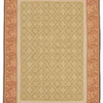 Aubusson Eskitme Kahverengi Pamuk Üzerine Yün El Dokuma Halı-261x365