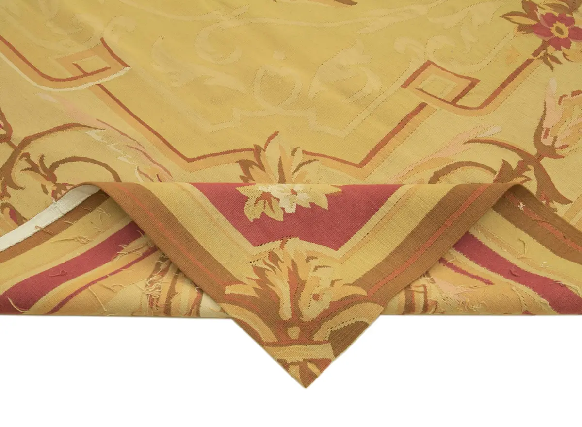 Aubusson Eskitme Bej Pamuk Üzerine Yün El Dokuma Halı-266x361 - Görsel 6