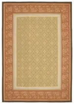 Aubusson Eskitme Kahverengi Pamuk Üzerine Yün El Dokuma Halı-290x421