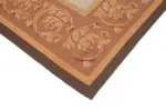 Aubusson Eskitme Kahverengi Pamuk Üzerine Yün El Dokuma Halı-290x421 - Görsel 4