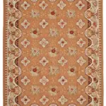 Aubusson Eskitme Bej Pamuk Üzerine Yün El Dokuma Halı-305x427