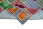 Patchwork Multi Pamuk Üzerine Yün El Dokuma Kilim-164x236 - Görsel 6
