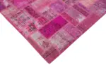 Patchwork Pembe Pamuk Üzerine Yün El Dokuma Kilim-171x238 - Görsel 4