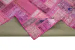 Patchwork Pembe Pamuk Üzerine Yün El Dokuma Kilim-171x238 - Görsel 6