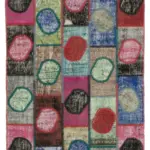 Patchwork Multi Pamuk Üzerine Yün El Dokuma Kilim-140x200