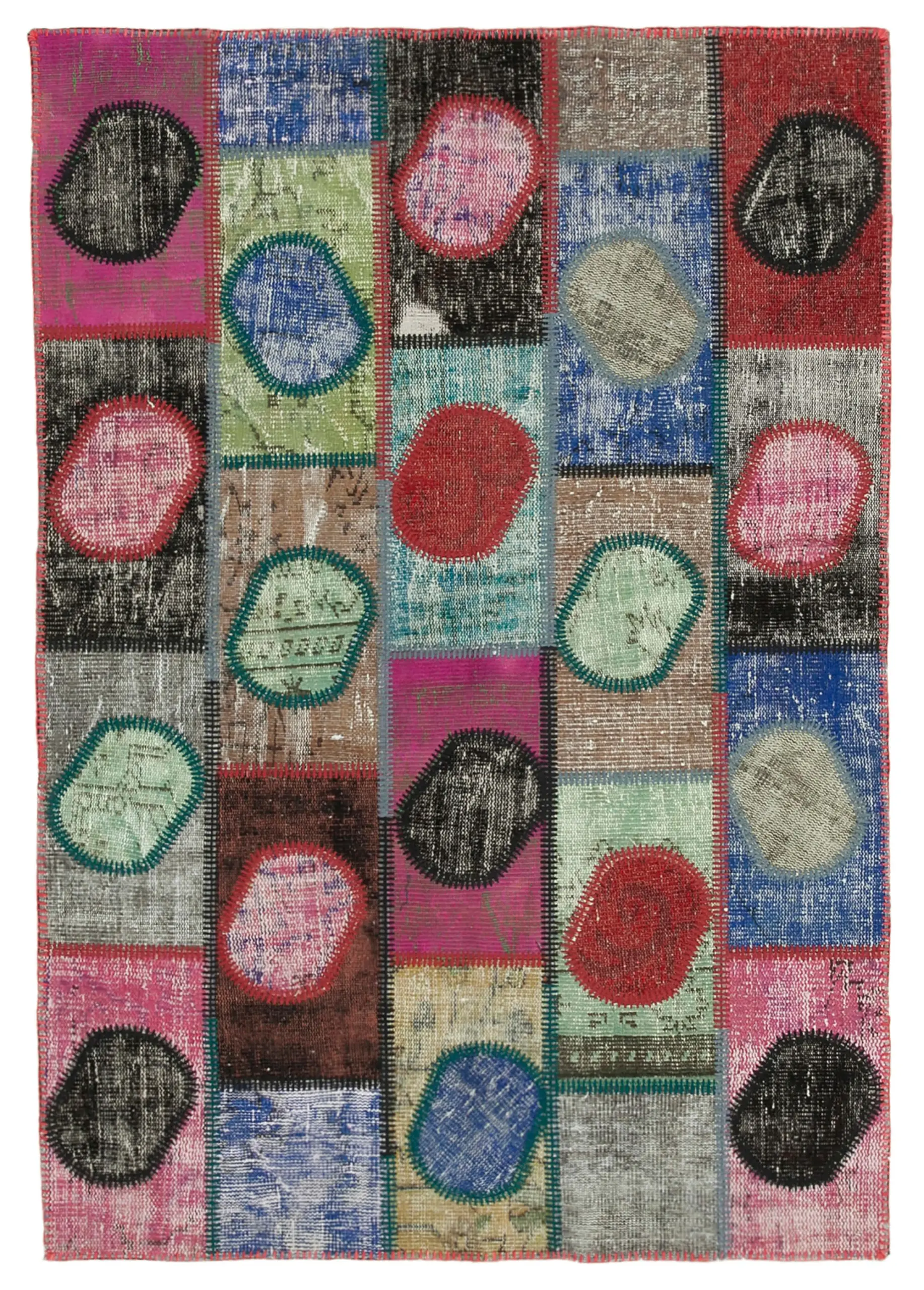 Rc_29564_0_Multicolor_Modern_Design_Patchwork_Rugs Patchwork Multi Pamuk Üzerine Yün El Dokuma Kilim-140x200 - Görsel 1