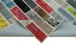 Patchwork Multi Pamuk Üzerine Yün El Dokuma Kilim-179x241 - Görsel 6