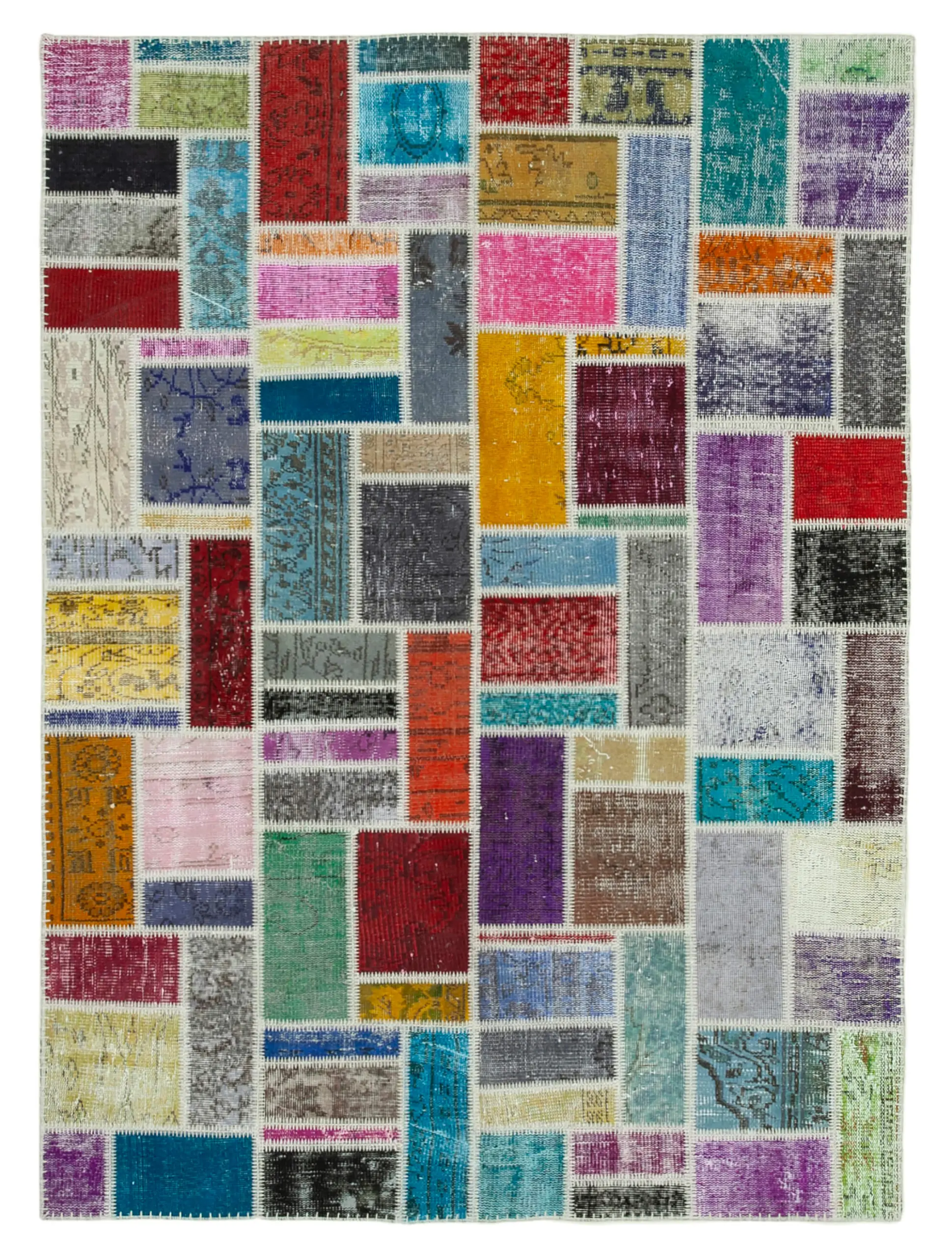 Rc_29570_0_Multicolor_Modern_Design_Patchwork_Rugs Patchwork Multi Pamuk Üzerine Yün El Dokuma Kilim-175x239 - Görsel 1