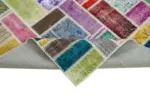 Patchwork Multi Pamuk Üzerine Yün El Dokuma Kilim-173x239 - Görsel 6