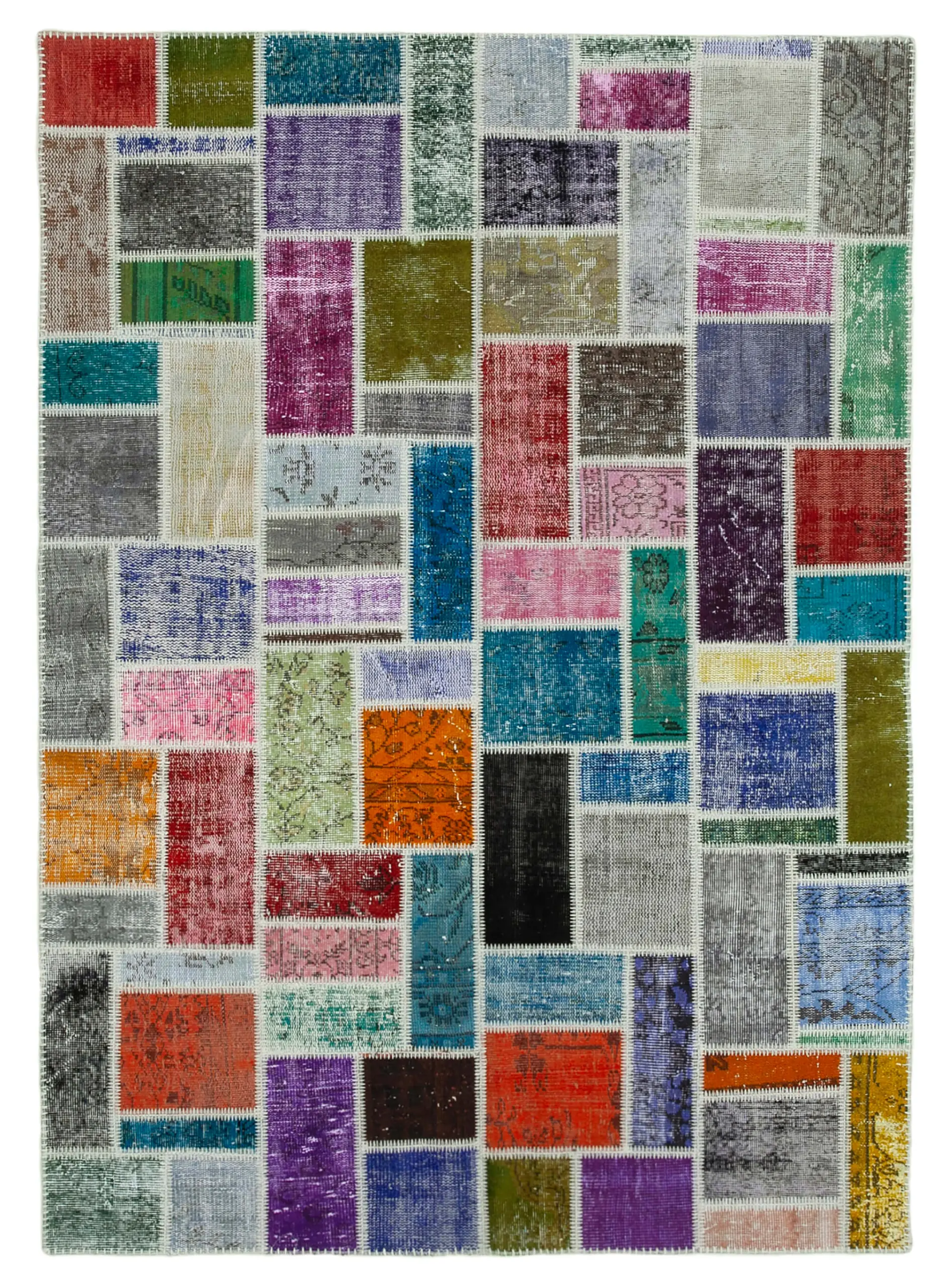 Rc_29574_0_Multicolor_Modern_Design_Patchwork_Rugs Patchwork Multi Pamuk Üzerine Yün El Dokuma Kilim-173x240 - Görsel 1