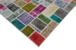 Patchwork Multi Pamuk Üzerine Yün El Dokuma Kilim-173x240 - Görsel 4