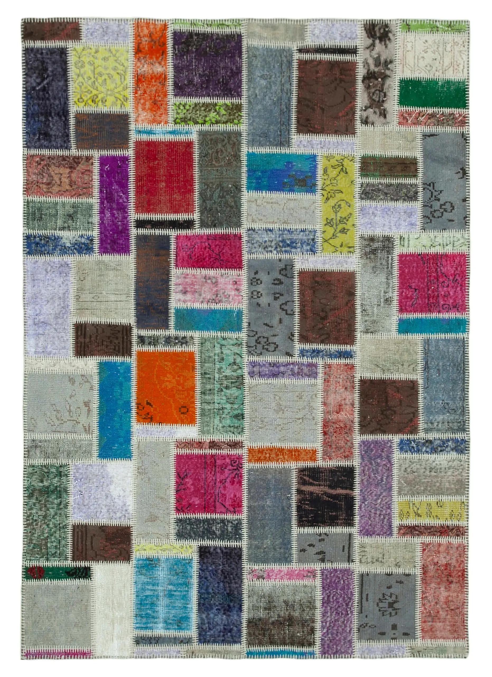 Rc_29577_0_Multicolor_Modern_Design_Patchwork_Rugs Patchwork Multi Pamuk Üzerine Yün El Dokuma Kilim-175x245 - Görsel 1