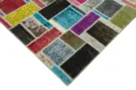 Patchwork Multi Pamuk Üzerine Yün El Dokuma Kilim-174x244 - Görsel 4