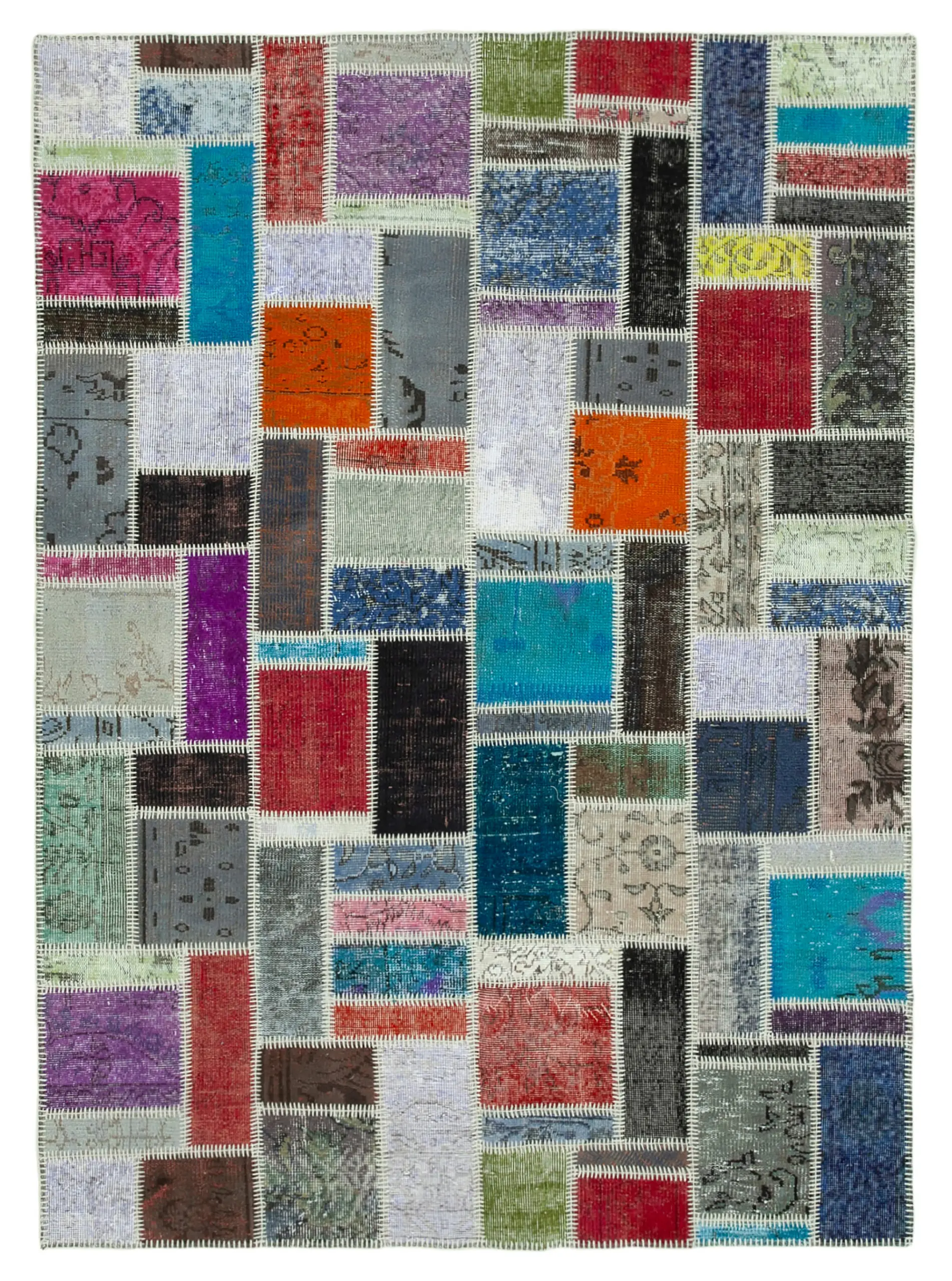 Rc_29579_0_Multicolor_Modern_Design_Patchwork_Rugs Patchwork Multi Pamuk Üzerine Yün El Dokuma Kilim-173x236 - Görsel 1