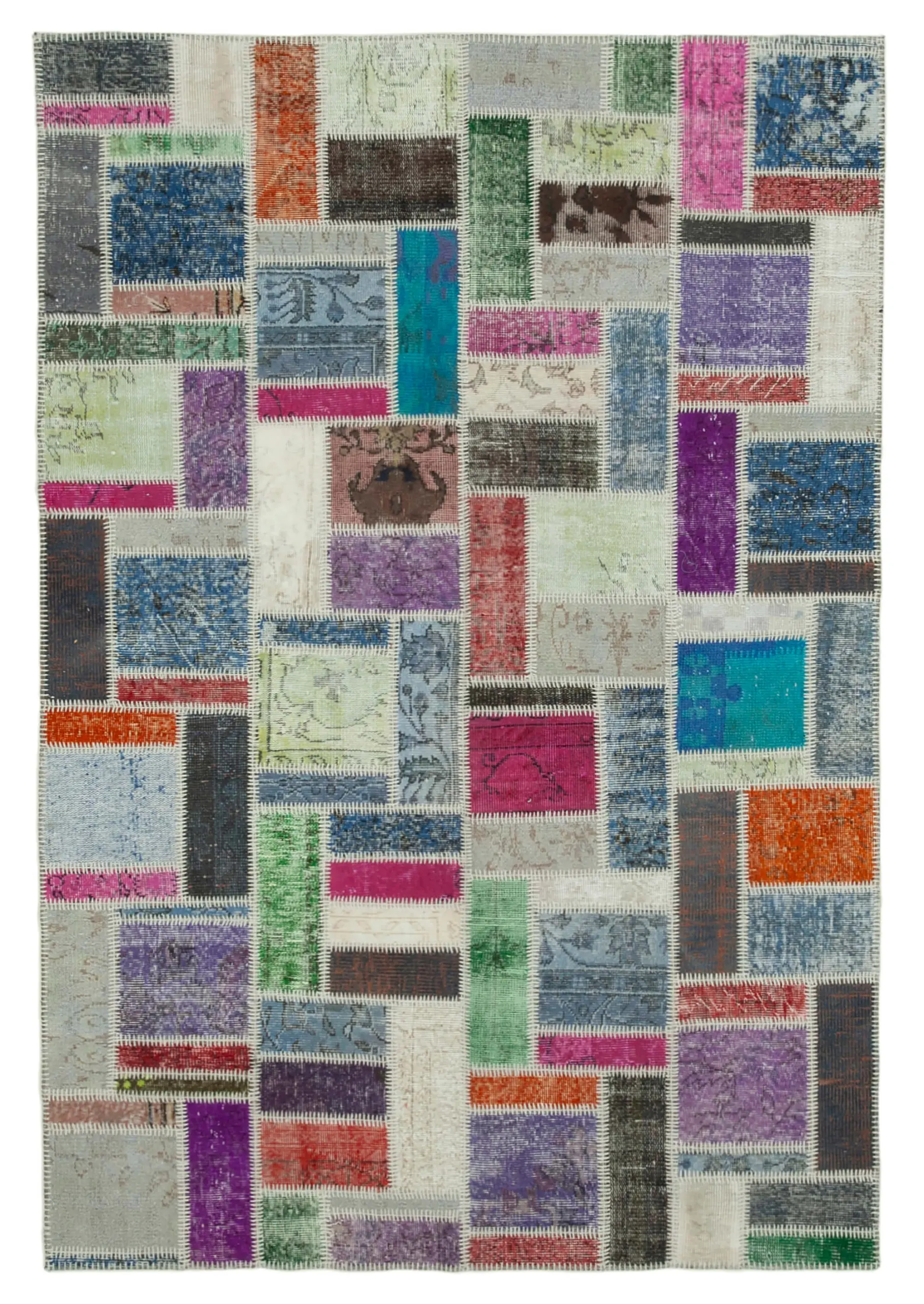 Rc_29589_0_Multicolor_Modern_Design_Patchwork_Rugs Patchwork Multi Pamuk Üzerine Yün El Dokuma Kilim-175x254 - Görsel 1