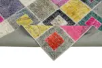 Patchwork Multi Pamuk Üzerine Yün El Dokuma Kilim-179x236 - Görsel 6