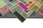 Patchwork Multi Pamuk Üzerine Yün El Dokuma Kilim-175x254 - Görsel 6