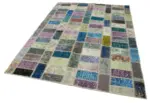 Patchwork Multi Pamuk Üzerine Yün El Dokuma Kilim-170x236 - Görsel 3